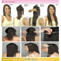 Best Selling Products 100% Unprocessed Virgin Peruvian Hair #99j Full Head Colored Clip In Hair Extension